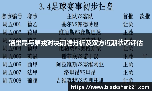 洛里昂与第戎对决前瞻分析及双方近期状态评估