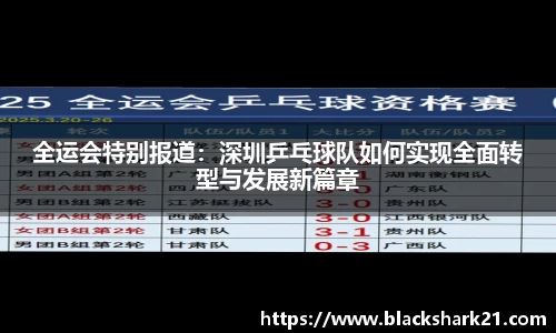 全运会特别报道：深圳乒乓球队如何实现全面转型与发展新篇章